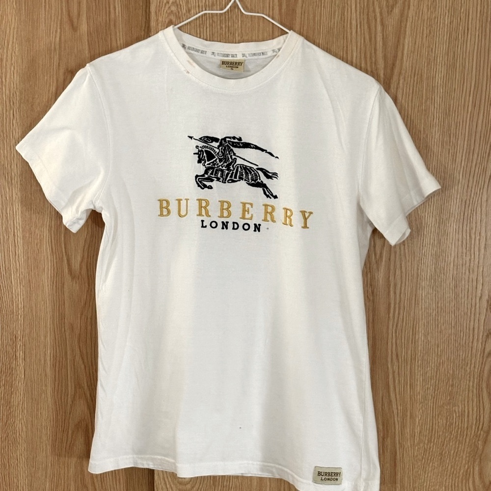 Burberry White Knight Logo Tee Top